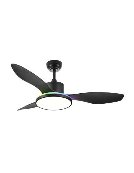 Ventilador Dc 48+7w Mandala Negro 3asp 120d 4080l 3000-4500-6500k+rgb Remo+r.int+memo+temp
