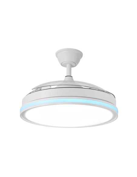 Ventilador Dc 59+7w Cacique Blanco 3asp 107d 6980l 3000-4500-6500k+rgb Remo+r.int+memo+temp