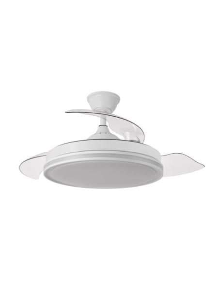 Ventilador Dc 59+7w Cacique Blanco 3asp 107d 6980l 3000-4500-6500k+rgb Remo+r.int+memo+temp