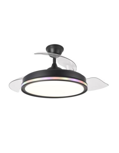 Ventilador Dc 59+7w Cacique Negro 3asp 107d 6980lm 3000-4500-6500k+rgb Remo+r.int+memo+temp
