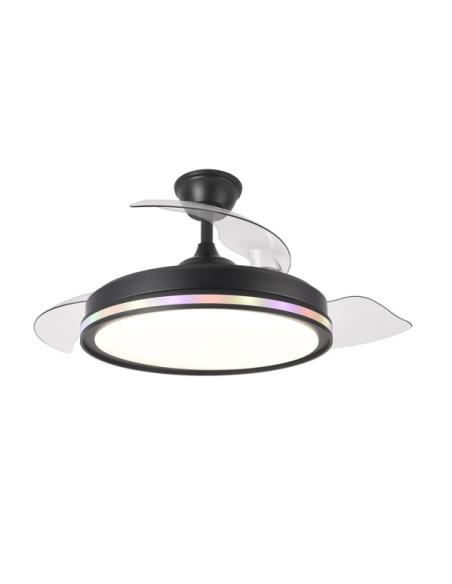 Ventilador Dc 59+7w Cacique Negro 3asp 107d 6980lm 3000-4500-6500k+rgb Remo+r.int+memo+temp