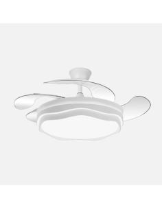 Ventilador Nasim 59w 6980lm Blanco 4 Aspas Desp. 34,5/42x50/107cm 3col.dc.remot+reg.inten