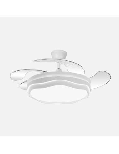 Ventilador Nasim 59w 6980lm Blanco 4 Aspas Desp. 34,5/42x50/107cm 3col.dc.remot+reg.inten