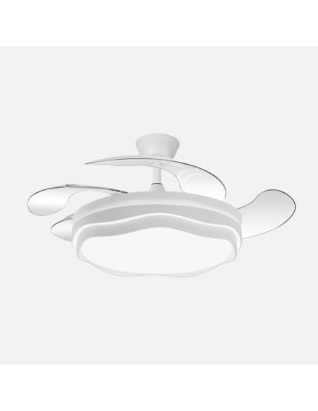 Ventilador Nasim 59w 6980lm Blanco 4 Aspas Desp. 34,5/42x50/107cm 3col.dc.remot+reg.inten