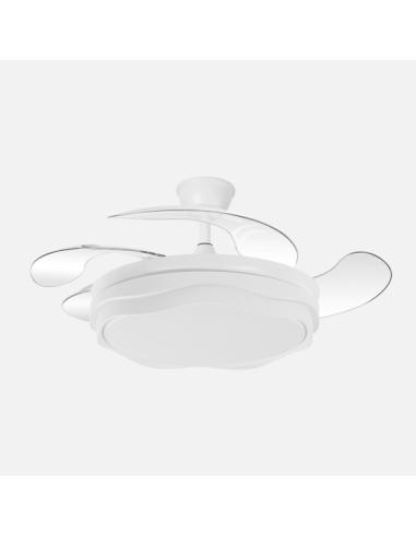 Ventilador Nasim 59w 6980lm Blanco 4 Aspas Desp. 34,5/42x50/107cm 3col.dc.remot+reg.inten