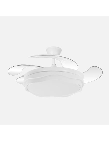 Ventilador Nasim 59w 6980lm Blanco 4 Aspas Desp. 34,5/42x50/107cm 3col.dc.remot+reg.inten