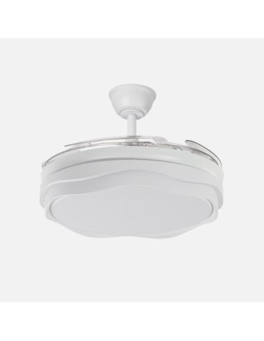 Ventilador Nasim 59w 6980lm Blanco 4 Aspas Desp. 34,5/42x50/107cm 3col.dc.remot+reg.inten