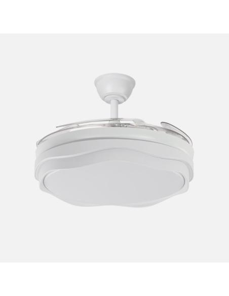 Ventilador Nasim 59w 6980lm Blanco 4 Aspas Desp. 34,5/42x50/107cm 3col.dc.remot+reg.inten