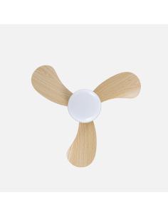 Ventilador Dc Enoc 15w 1800lm Blanco/haya 3aspas 58d 3000k-4200k-6500k Regulable Intensidad+ Remoto+temporizador+memoria 2