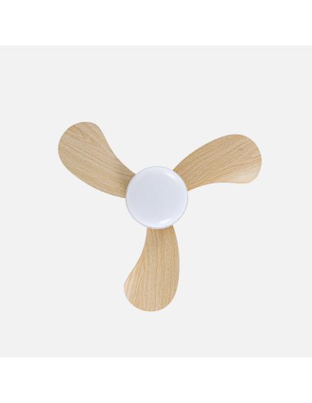 Ventilador Dc Enoc 15w 1800lm Blanco/haya 3aspas 58d 3000k-4200k-6500k Regulable Intensidad+ Remoto+temporizador+memoria