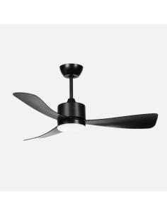 Ventilador Dc Yeste 18w Negro 3aspas 6vel 106d Luz Opcional 2250lm 3000-4500-6500k Remoto+memoria+temporizador
