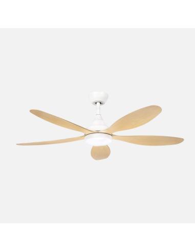 Ventilador Dc Tobarra 18w Blanco/haya 5aspas 6vel.132d 2250lm 3000-4500-6500k Remoto+memoria+temporizador