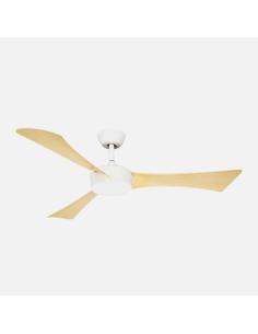 Ventilador Dc Tormos 18w Blanco/haya 3aspas 6vel.132d 2250 Lm 3000-4500-6500k Remoto+memoria+temporizador