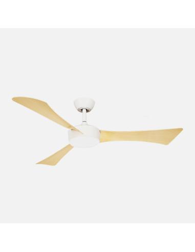 Ventilador Dc Tormos 18w Blanco/haya 3aspas 6vel.132d 2250 Lm 3000-4500-6500k Remoto+memoria+temporizador