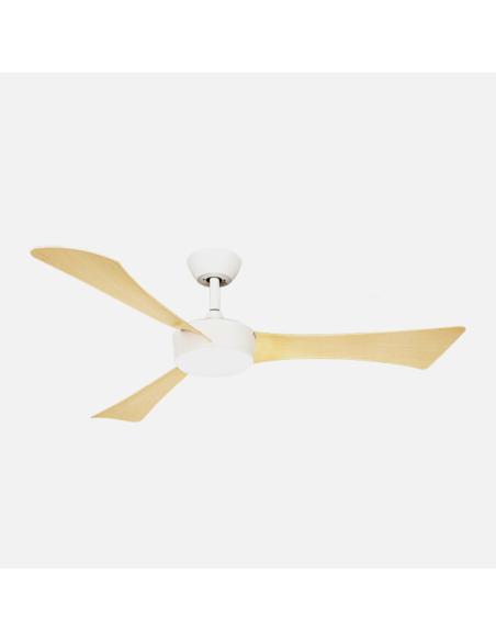 Ventilador Dc Tormos 18w Blanco/haya 3aspas 6vel.132d 2250 Lm 3000-4500-6500k Remoto+memoria+temporizador