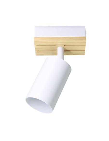 Foco Waikato 1xgu10 Blanco/madera Orientable 16,5x10x5,5cm