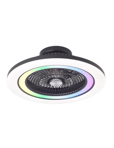 Ventilador Dc 50+7w Antartida Negro 5asp 58d 5400lm 3000-4500-6500k+rgb Remo+r.intensidad+memoria+temporizador