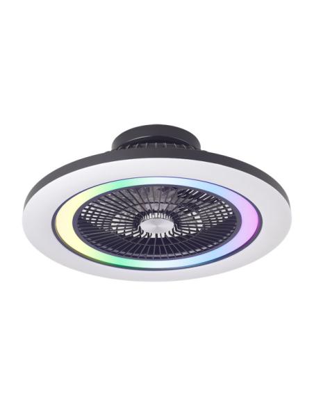 Ventilador Dc 50+7w Antartida Negro 5asp 58d 5400lm 3000-4500-6500k+rgb Remo+r.intensidad+memoria+temporizador