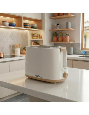 Tostador Pan Ulla 750w Blanco/haya 7niv.tostado,descongelacion, Apagado Automatico,2ranuras,recogemigas,17x26,5x15cm
