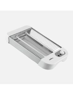 Tostador Horizontal Cueto 600w Blanca 2tubos Quarzo Tempo. Bandeja Recogemigas,acero Inoxid.6,5x35,5x21cm