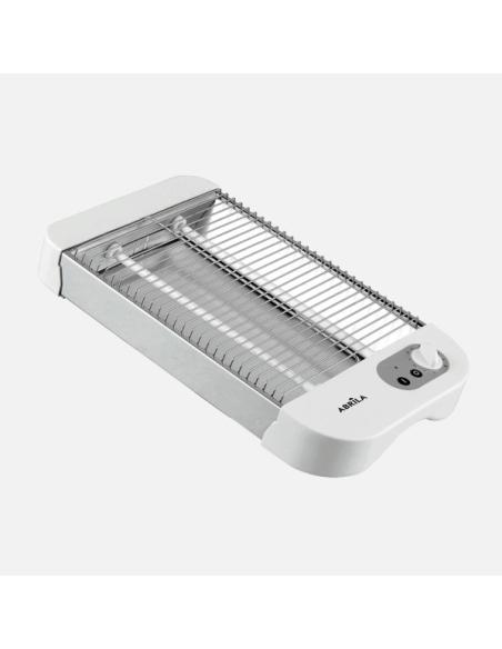 Tostador Horizontal Cueto 600w Blanca 2tubos Quarzo Tempo. Bandeja Recogemigas,acero Inoxid.6,5x35,5x21cm