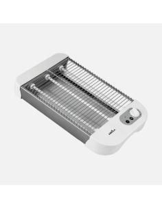 Tostador Horizontal Cueto 900w Blanca 3tubos Quarzo Temp. Bandeja Recogemigas,acero.inoxid.6,5x35,5x21cm