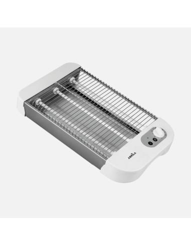 Tostador Horizontal Cueto 900w Blanca 3tubos Quarzo Temp. Bandeja Recogemigas,acero.inoxid.6,5x35,5x21cm