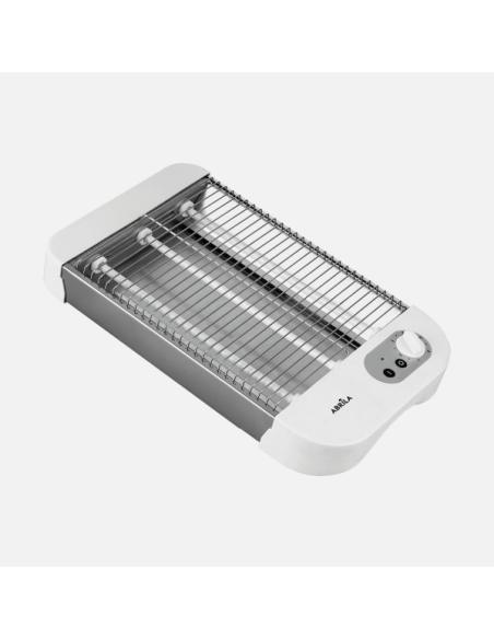 Tostador Horizontal Cueto 900w Blanca 3tubos Quarzo Temp. Bandeja Recogemigas,acero.inoxid.6,5x35,5x21cm