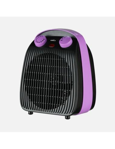 Termoventilador Elect.burlete 2000w Negro/lila 2pot 3funciones Antivuelco Seguridad Termostato Ajust.23,5x19x14cm
