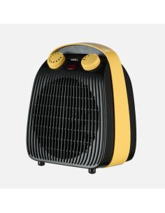 Termoventilador Elect.burlete 2000w Negro/amarillo 2pot 3funciones Antivuelco Seguridad Termostato Ajust.23,5x19x14cm