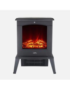Termoventilador Ceramico Ptc Cameron 1800w Negro 2pot Efecto Llama Indep.termostato Reg.protecc.52x41,5x22,5cm