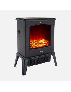 Termoventilador Ceramico Ptc Cameron 1800w Negro 2pot Efecto Llama Indep.termostato Reg.protecc.52x41,5x22,5cm 2