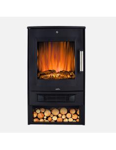 Termov.ceramico Ptc Candor 1800w Negro 2pot Efecto Llama Indep.c/mando Wifi Display Led 75x44x34cm