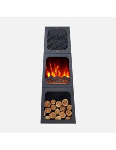 Termoventilador Ceramico Ptc Cornelius 1800w Negro 2pot Efecto Llama Indp.termostato,protecc.119x45x35cm