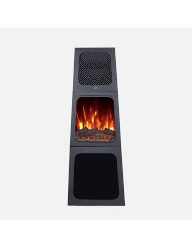 Termoventilador Ceramico Ptc Cornelius 1800w Negro 2pot Efecto Llama Indp.termostato,protecc.119x45x35cm