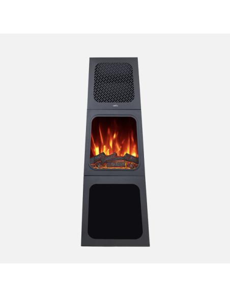 Termoventilador Ceramico Ptc Cornelius 1800w Negro 2pot Efecto Llama Indp.termostato,protecc.119x45x35cm