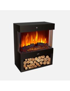 Termoventilador Ceramico Ptc Columbia 1800w Negro 2pot Efecto Llama Indep.termostato,protecc.73x60x30cm
