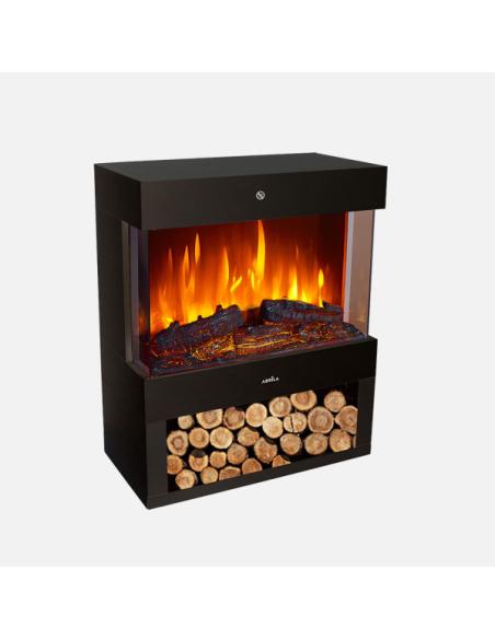 Termoventilador Ceramico Ptc Columbia 1800w Negro 2pot Efecto Llama Indep.termostato,protecc.73x60x30cm