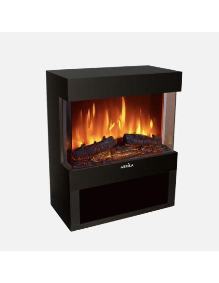 Termoventilador Ceramico Ptc Columbia 1800w Negro 2pot Efecto Llama Indep.termostato,protecc.73x60x30cm