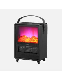 Termoventilador Ceramico Arkansas 1500w Negro 2pot Efecto Llama Antivuelco Protecc.30,5x22,5x12cm