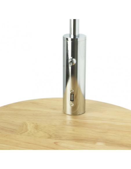 Pie De Salon Sirio C/mesa Y Conex.usb 1xe27 Cromo C/ Pant Blanca (164x40x40)(24x40x40) Cm