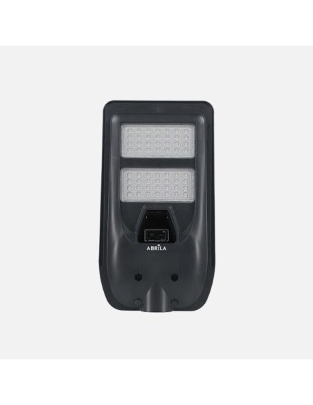 Farola Led Solar Bazan 100w 6500k Gris 1400lm Ip65 C/mando Sensor Movimiento Y Crepuscular 43x24x6cm