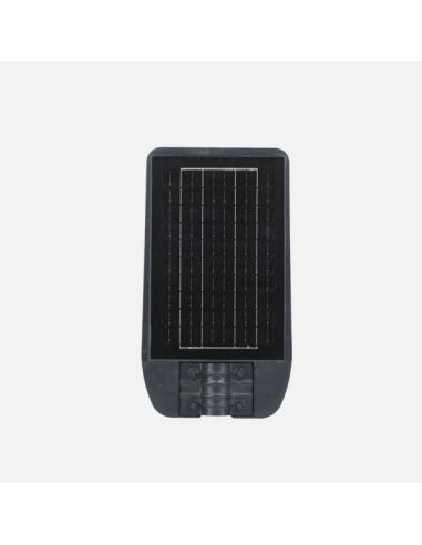 Farola Led Solar Bazan 100w 6500k Gris 1400lm Ip65 C/mando Sensor Movimiento Y Crepuscular 43x24x6cm