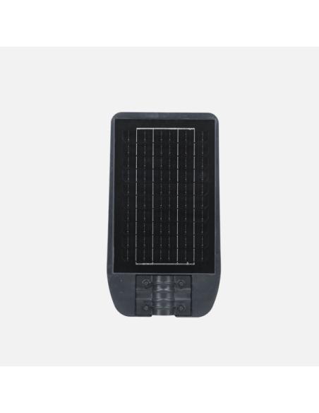 Farola Led Solar Bazan 100w 6500k Gris 1400lm Ip65 C/mando Sensor Movimiento Y Crepuscular 43x24x6cm