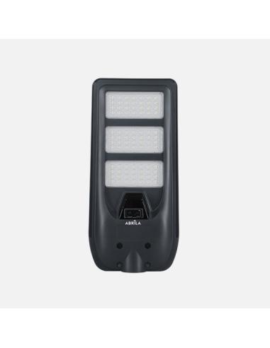 Farola Led Solar Bazan 200w 6500k Gris 2890lm Ip65 C/mando Y Sensor Movimiento Y Crepuscular 50x24x6cm