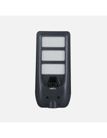Farola Led Solar Bazan 200w 6500k Gris 2890lm Ip65 C/mando Y Sensor Movimiento Y Crepuscular 50x24x6cm