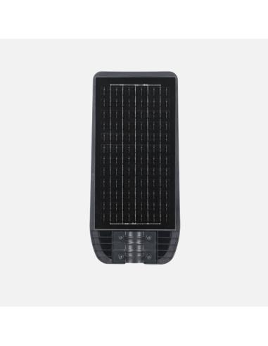 Farola Led Solar Bazan 200w 6500k Gris 2890lm Ip65 C/mando Y Sensor Movimiento Y Crepuscular 50x24x6cm