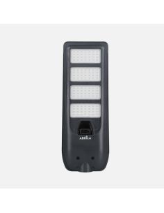 Farola Led Solar Bazan 300w 6500k Gris 3980lm Ip65 C/mando Y Sensor Movimiento Y Crepuscular 64x24x6cm