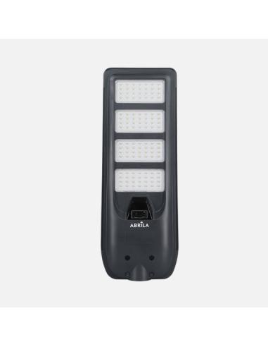 Farola Led Solar Bazan 300w 6500k Gris 3980lm Ip65 C/mando Y Sensor Movimiento Y Crepuscular 64x24x6cm