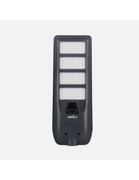 Farola Led Solar Bazan 300w 6500k Gris 3980lm Ip65 C/mando Y Sensor Movimiento Y Crepuscular 64x24x6cm
